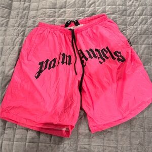 Palm Angels Neon Pink Logo Shorts